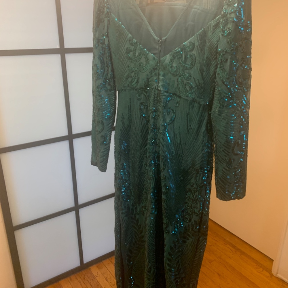 Macy’s Night Way Long Sleeve Dress Size 4 - Picture 6 of 6